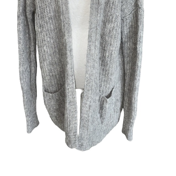 LN Free People Weekend Getaway Gray Alpaca Ribbed Open Front Cardigan - S - Picture 8 of 16